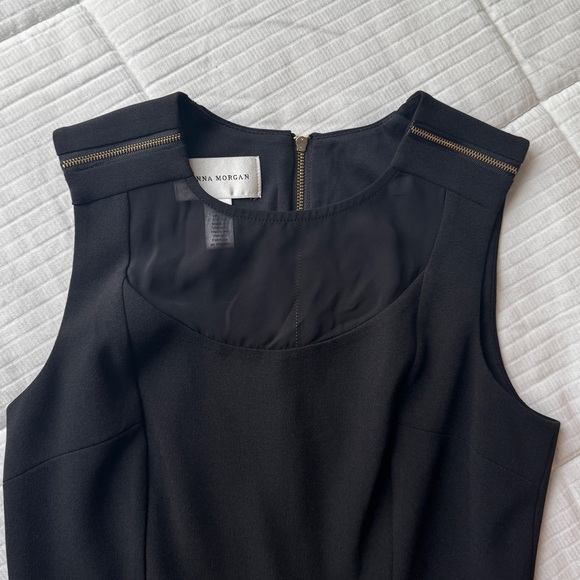 Donna Morgan black dress with gold zipper details - size 2 - Picture 3 of 9